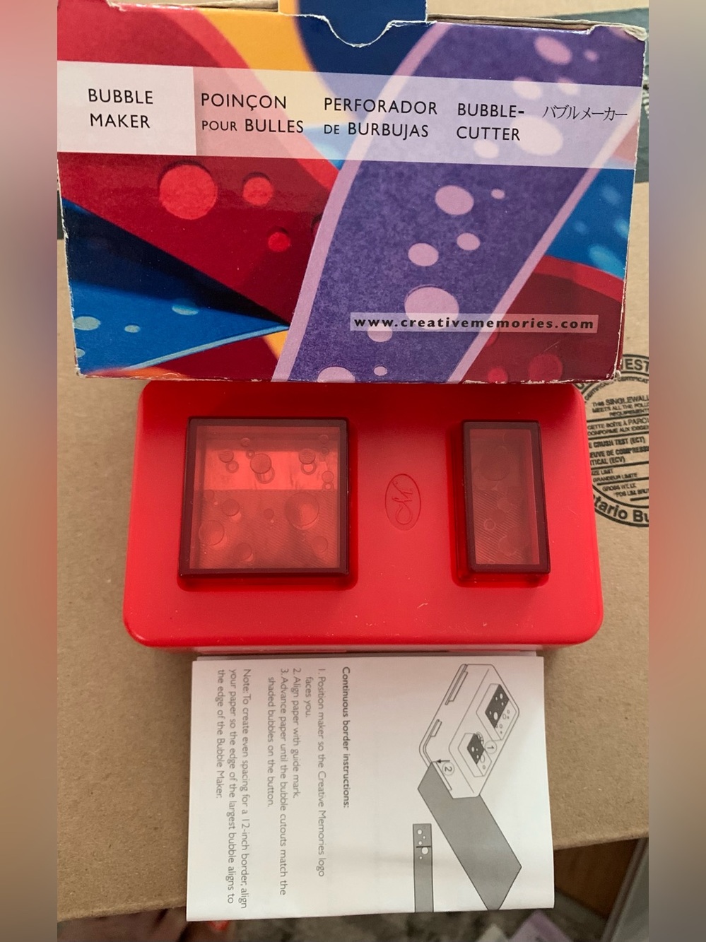 Creative Memories Red Dual Bubble Maker Craft Punch